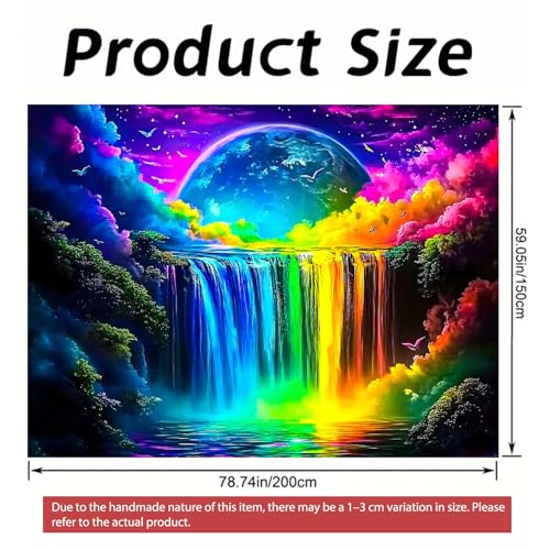 Image of Nuxovilar Rainbow Waterfall Wall Tapestry Polyester 78.74x59.05 In