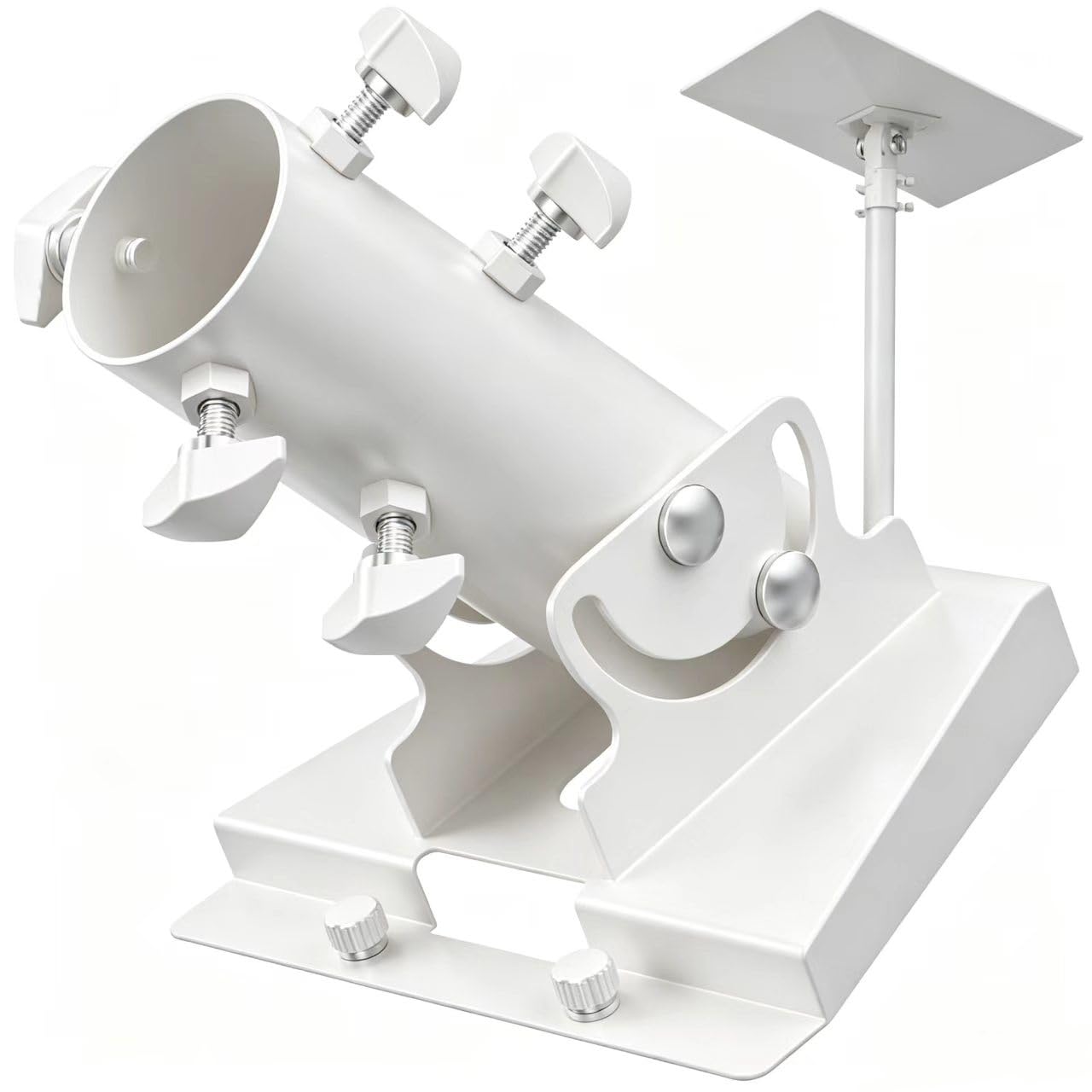 Adaptateur de tube Starlink Gen 3 à 360° - Blanc - Support de mât V3 - Plaque de montage pour toit - Compatible avec antenne standard Starlink - Convient pour mâts de 28 à 54 mm