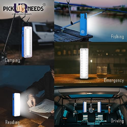 Image of Pick Ur Needs Rechargeable Home Emergency Tube +10 SMD LED Floor Lantern Lamp Light (Dark Blue)