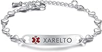Vista 103 de mnmoom Pulseras de alerta médica para mujer, pulseras de identificación médica de corazón de acero inoxidable con grabado gratuito