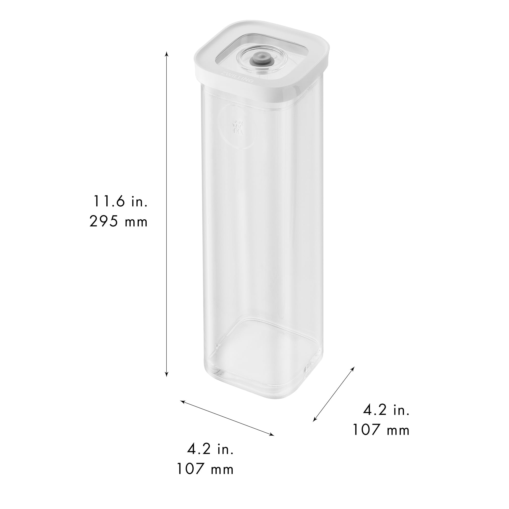 ZWILLING Fresh & Save Cube Box Contenedor de almacenamiento de alimentos, pequeño extra alto, transparente