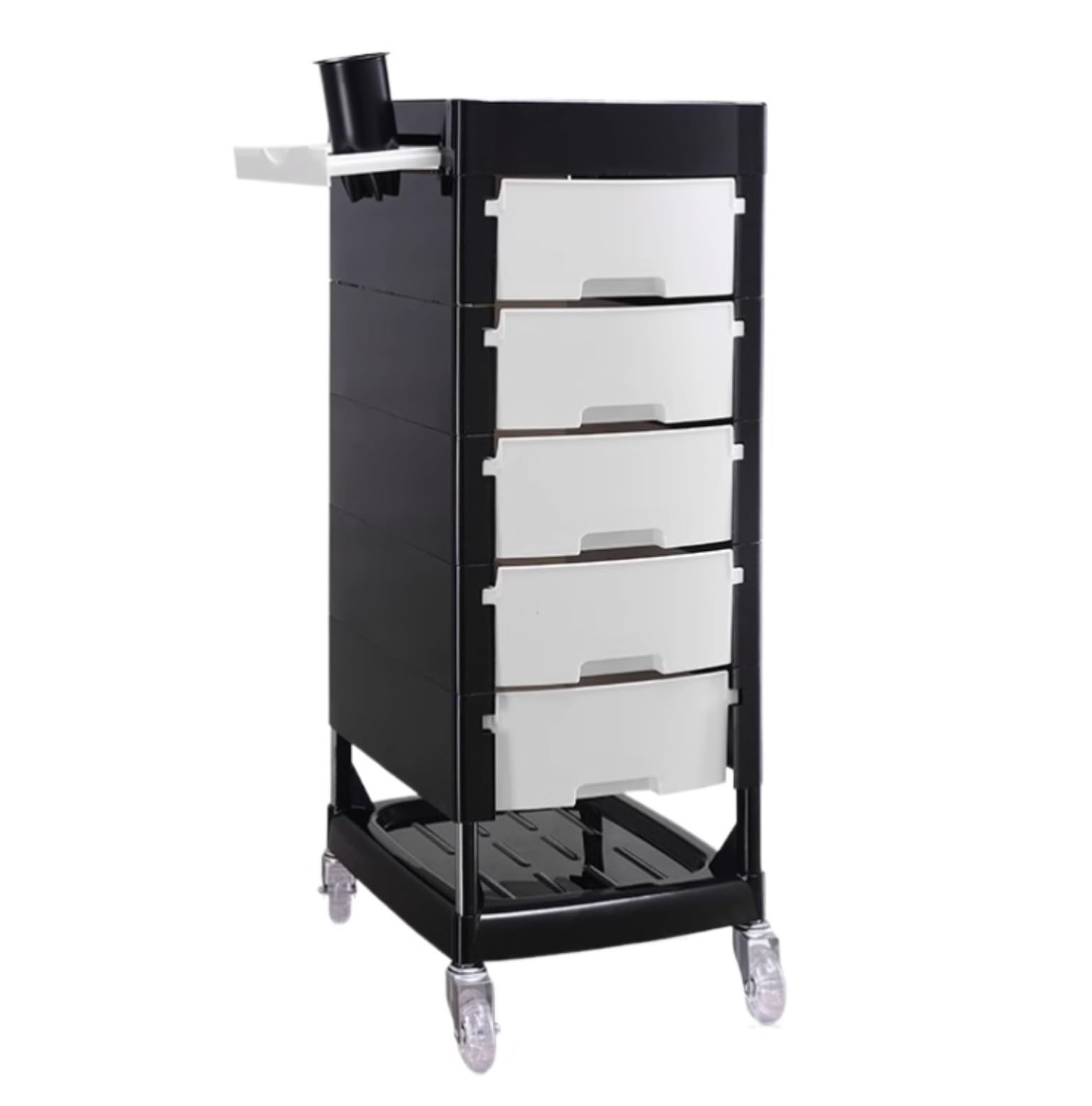 Hair Salon Storage Tool Cart With Wheels Station For Hairdressing 5 Layer For Barber Shops(White)