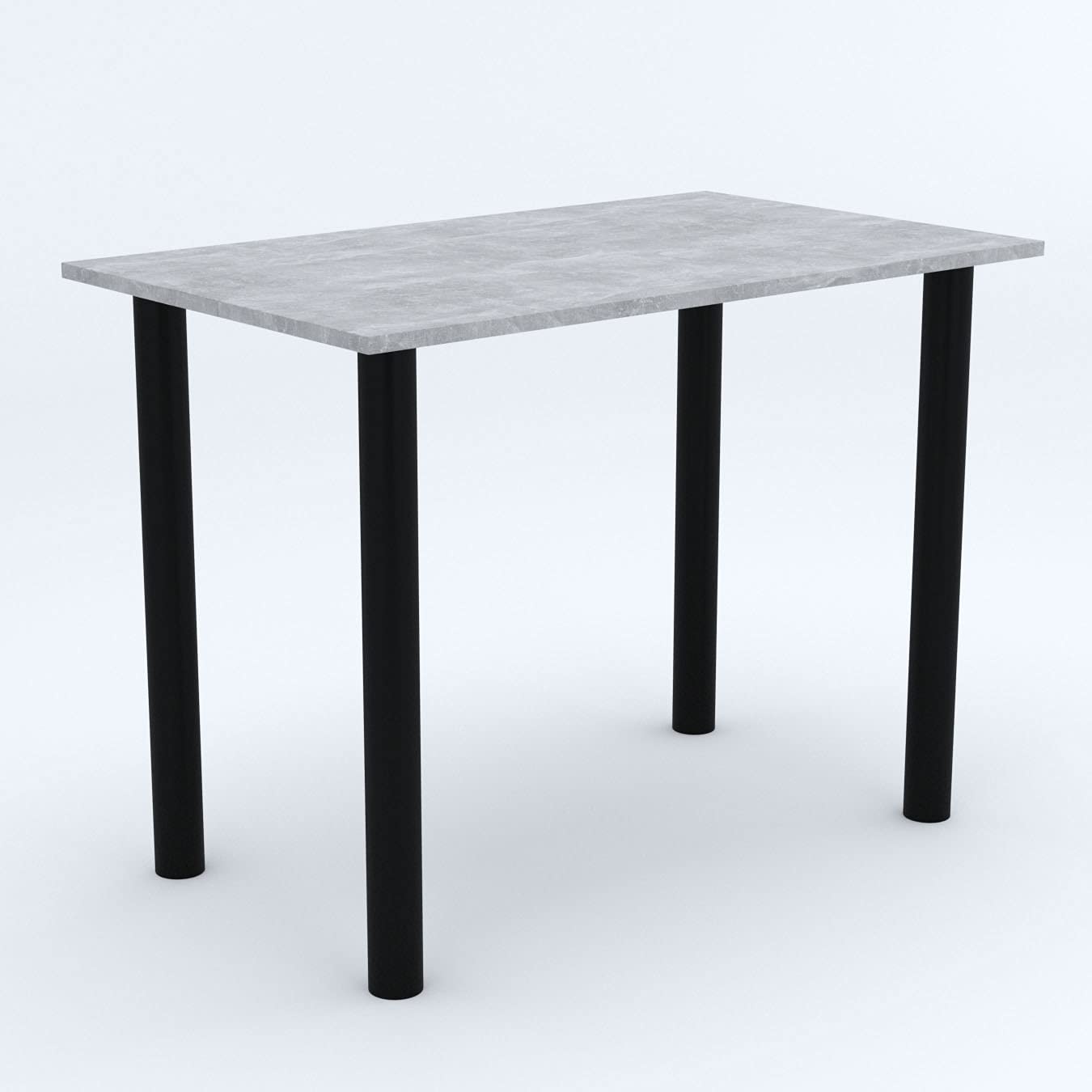 AKKE mikon 90x60 | Esszimmertisch - Esstisch - Tisch mit SCHWARZEN Beinen - Küchentisch - Bürotisch | Beton