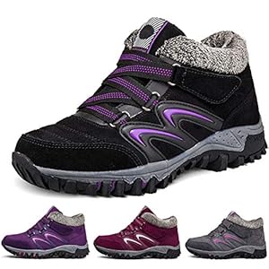 Camfosy Vrouwen Wandelen Wandellaarzen, Winter Waterdichte Trekking Schoenen Bont Gevoerd Warm Laagbouw Sneeuw Laarzen…