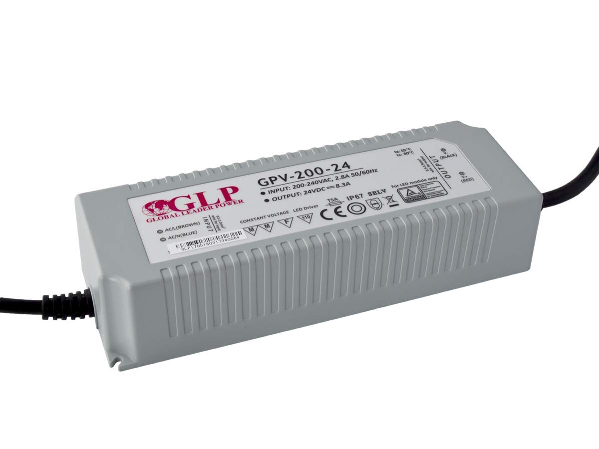LED Trafo 199W 8,3A 24V Netzteil IP67 Wasserdicht Transformator Treiber für LED Leuchtmittel Beleuchtung