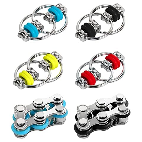 4 Stück Flippy Chain Game Set, Mit 2 Stück Sechs Roller Ketten, Fidget Game For Stress Relief Iron Ring Keychain, Bike Chain Game, Suitable For Adults And Children Cover