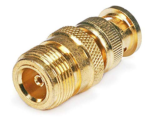 Adaptador BNC Macho a N Hembra con baño de oro miniatura 1