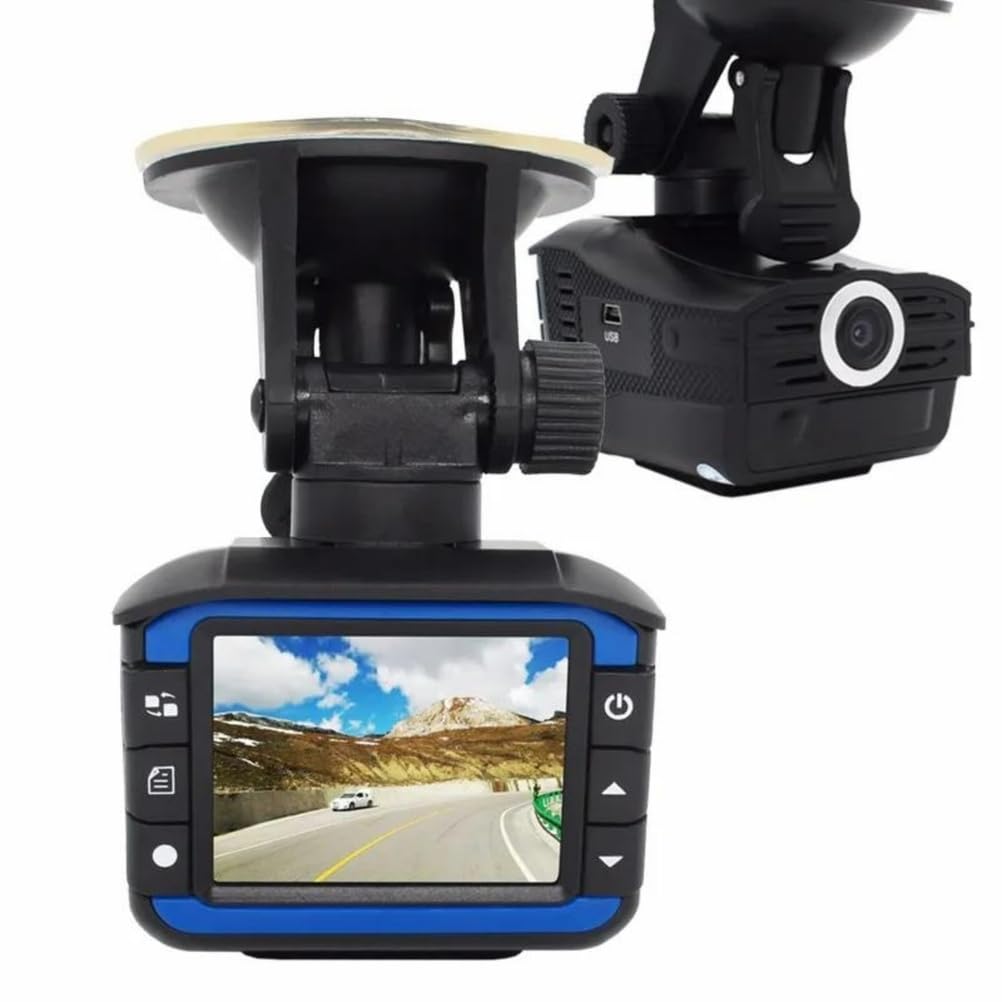 VG3 2 w 1 Kamera samochodowa z detektorem radaru i lasera,2,0-calowy LCD rejestrator jazd,720P 140° szeroki kąt,alert prędkości GPS,nagrywanie w pętli, czujnik G,kamera nocna do pojazdów