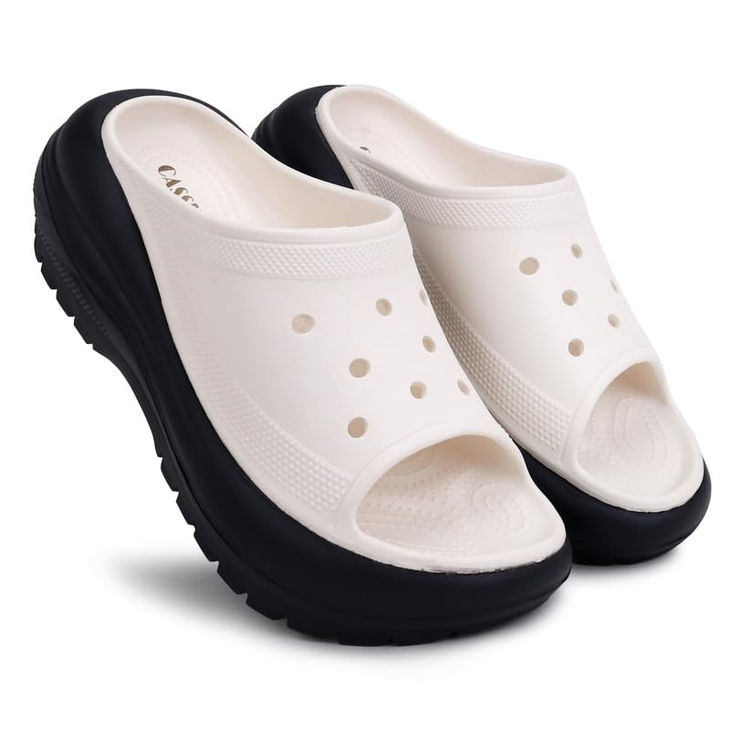 CASSIEY Latest Comfortable & Lightweight Womens Casual Clogs/Sandals for Girls and Womens | Anti-Skid | Waterproof Heel Sandals for Girls/Ladies- Black (B0DF5BRFXV) Amazon Price History, Amazon Price Tracker