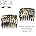 Camila Paris CP2008 Tokyo French Hair Side Comb 4 Piece Handmade Small, French Twist Decorative Hair Combs, Strong Hold Hair Comb Clips for Women, No Slip Styling Girls Hair Accessories Made in France