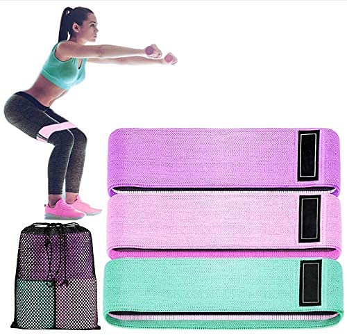 Exercise Bands Non Slip Hip Elastic Bands For Hip, Legs, Butt, Glutes And Thighs Workout, Thick Wide Fitness Loop Circle Resistance Bands, Set Of 3 Pack, Multicolor