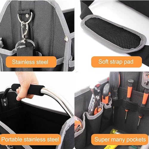 Sac à dos à outils avec base renforcée et fond robuste pour le chantier - 8