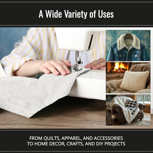 Luxurious Creamy White Faux Fur Sherpa Fleece Fabric by the Yard for Crafting and Sewing – Super Soft and Plush Material by David Textiles 6 Luxurious Creamy White Faux Fur Sherpa Fleece Fabric by the Yard for Crafting and Sewing – Super Soft and Plush Material by David Textiles - Image 5