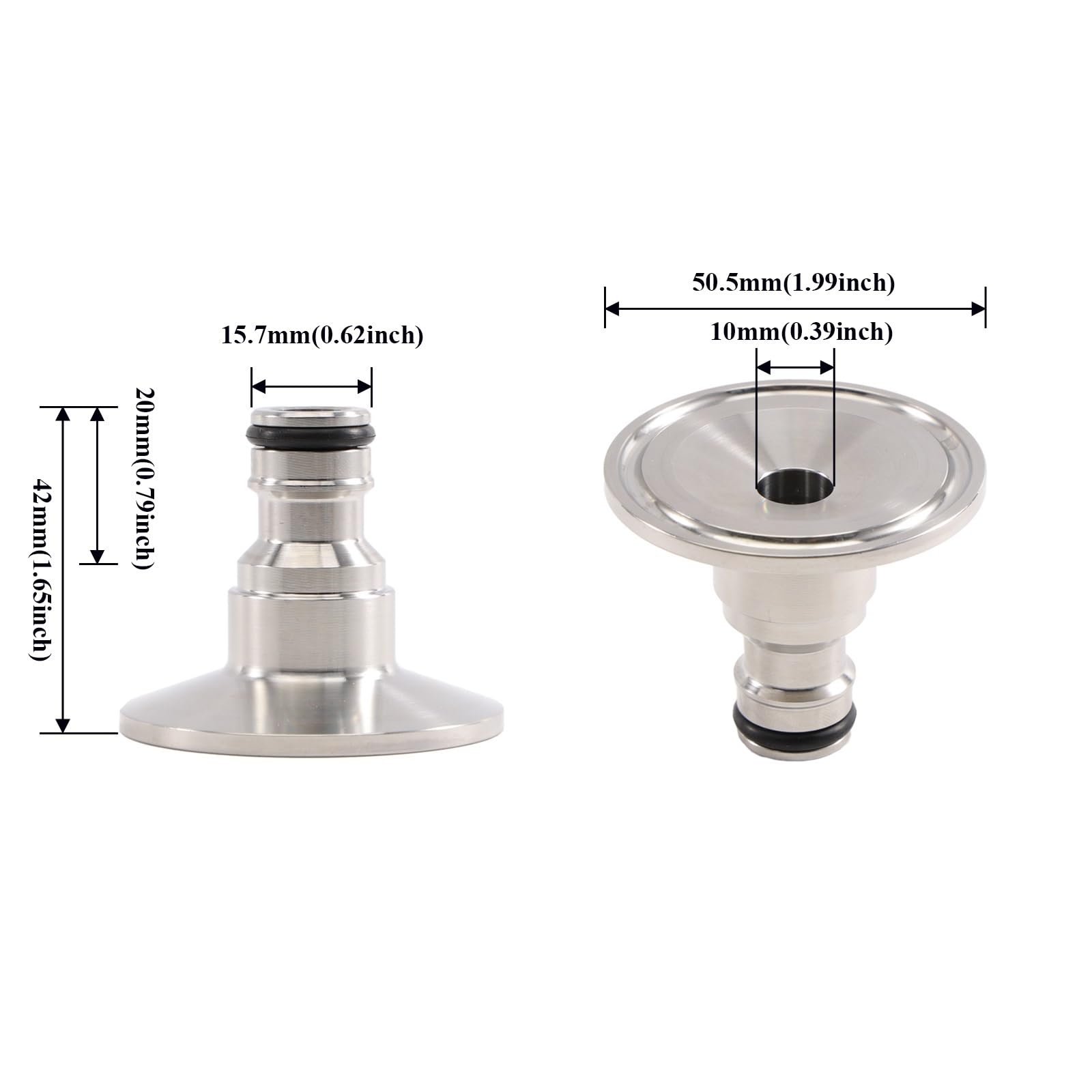 TC 3,8 cm a connettore da giardino 50,5 mm Tri morsetto in acciaio inossidabile 304 fermentatore per birreria casalinga accessori Brite serbatoio lavaggio