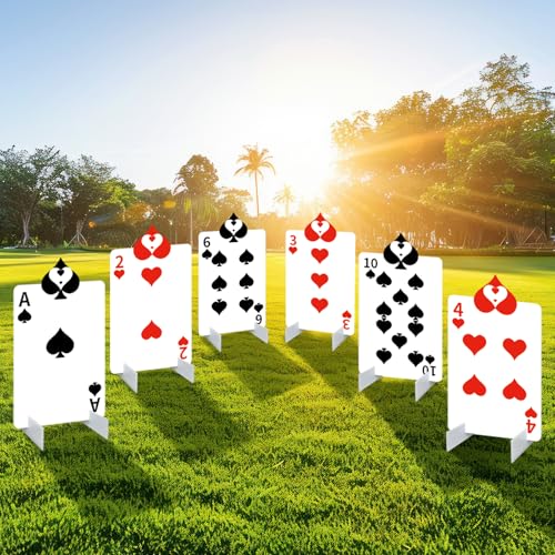 6 Pcs Valentines Alice Party Decorations Wonderland Yard Decor Queen's Soldiers Poker Yard Signs Garden Tea Party Decorations with Stakes for Valentines Indoor Outdoor AliceThemed Party Decor