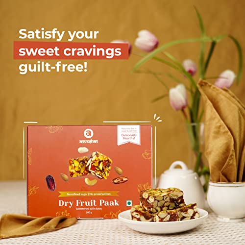 Image of Anveshan Dry Fruit Paak Holi Hmaper - 350gm | Super Healthy Holi Hamper for Gifting | Sugar Free | 100% Natural | Made Using Dates, Nuts, A2 Desi Cow Ghee