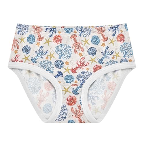 Girls' Underwear Marine Lobster Cotton Stretch Comfort Toddler Panties