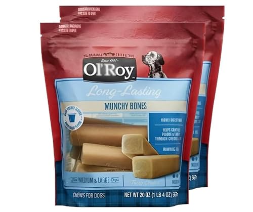 Ol'~Roy Munchy Bone Dog Treats, Greek Yogurt ~ (20 Oz) ~ (7 Count) ~ (2 Pack).