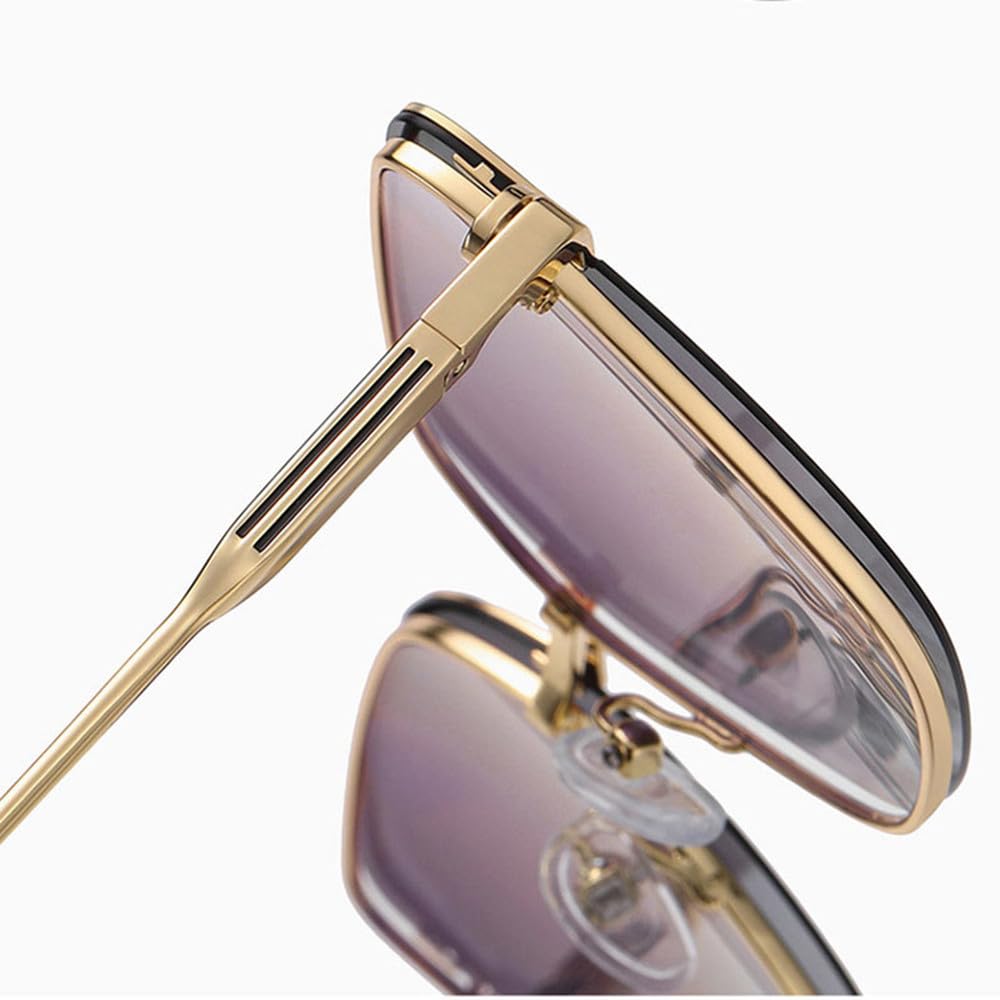 Magnetischer Clip auf Sonnenbrillen quadratische Damen Metallrahmen große modische Sonnenbrille polarisierte Damen Autofahrzubehör