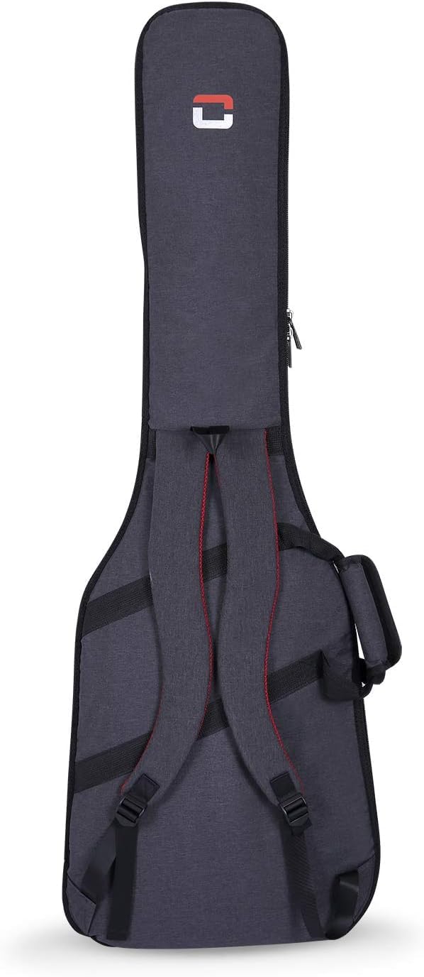Crossrock Borsa imbottita per basso elettrico | Imbottitura 10 mm, spallacci zaino, tasca accessori – Protezione leggera quotidiana