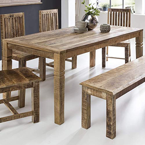 Wohnling Rustica Mesa de Comedor, marrón, 120x76x70 cm