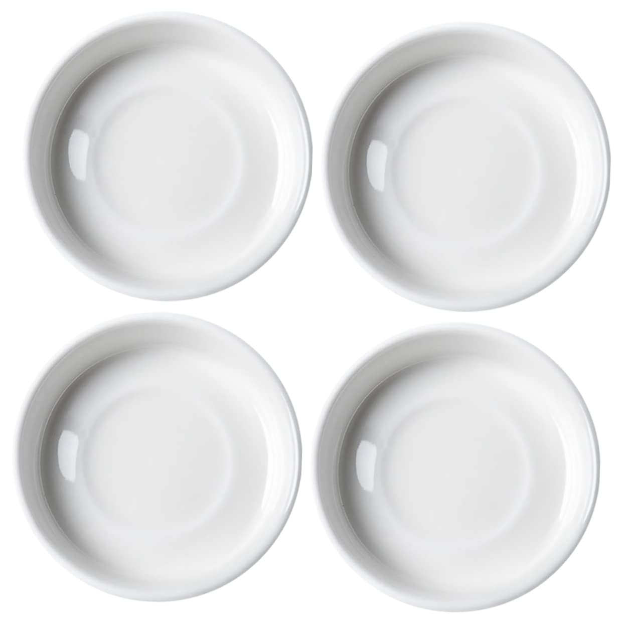 HOLIDYOYO 4pcs Ceramic Butter Dish Sauce Dish Delicate Spice Container Spice Tray Condiment Serving Bowl Sauce Bowls Ramekins Serving Dish Round Serving Tray Ceramics White re-usable