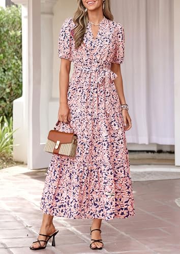 Image of PRETTYGARDEN Women's Summer Boho Floral Maxi Dresses