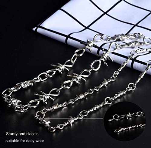 Buy Abitoncc Unisex Punk Barbed Wire Necklace Hip Hop Thorn Choker
