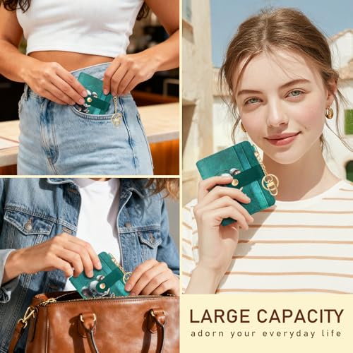 Image of Jogjam Rfid Women Wallet, Small Slim Thin Credit Card Wallet, PU Leather Bifold Cash Wallet, Zipper Coin Pocket & ID Window, Female Ladies Teen Girls Girly Gifts, Elephant, Modern
