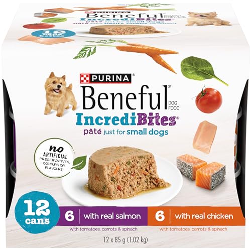 Beneful Incredibites Wet Dog Food for Small Dogs, Real Chicken & Salmon Pâté Variety Pack - 85 g Can (12 Pack) - Image 3