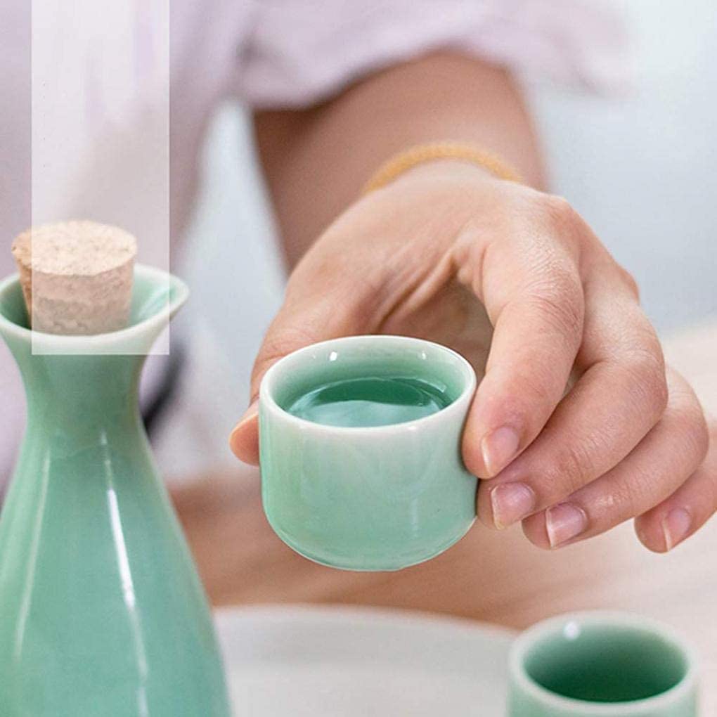 Zestaw do sake, kieliszki do sake, 8-częściowy ceramiczny zestaw do sake, zestaw do sake dla dorosłych, zestaw do białego wina na prezent, herbata Matsunaka do picia,Glaze-8Pcs