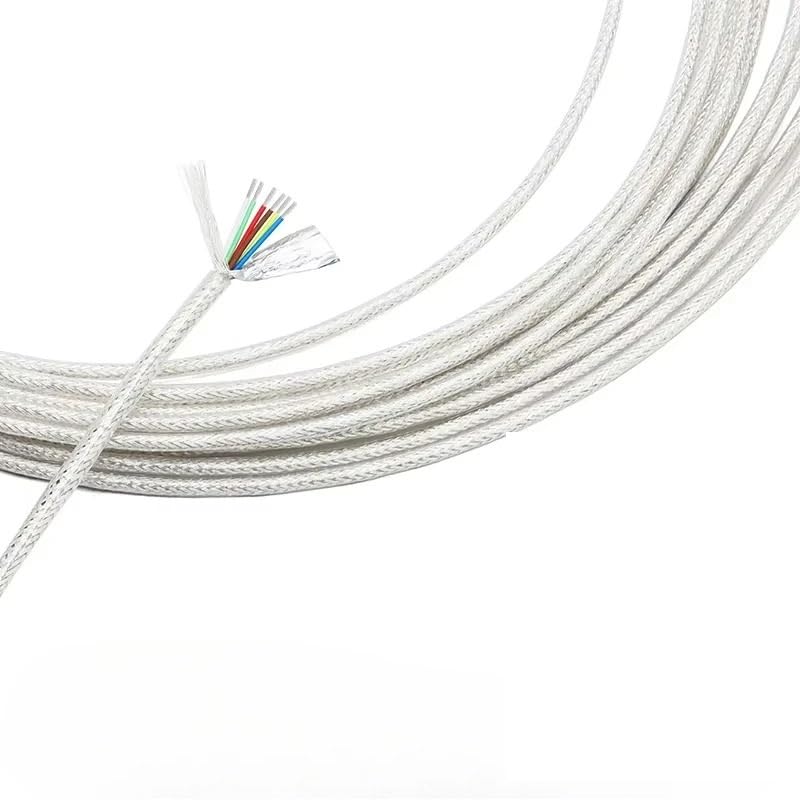 5M posrebrzany ekranowany kabel Audio OFC PTFE, 2/3/4/6 rdzeni dla majsterkowiczów głośnik wzmacniający złącze słuchawkowe(4 Cores,Square 0.35mm)