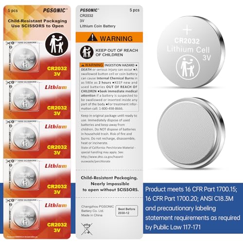 PGSONIC Pilas de Litio CR2032 3V (20 piezas) miniatura 4