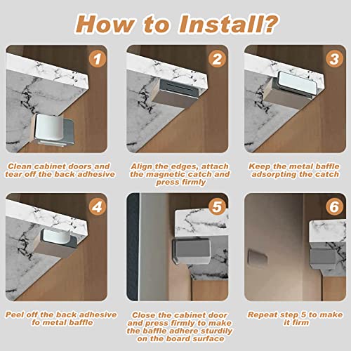 12 Pack Cabinet Magnetic Catch Adhesive No Drilling Strong Magnetic Door Catch Cabinet Door Magnets Stainless Steel Drawer Magnet For Cabinet Magnetic Latches Cabinet Closer #TOP5