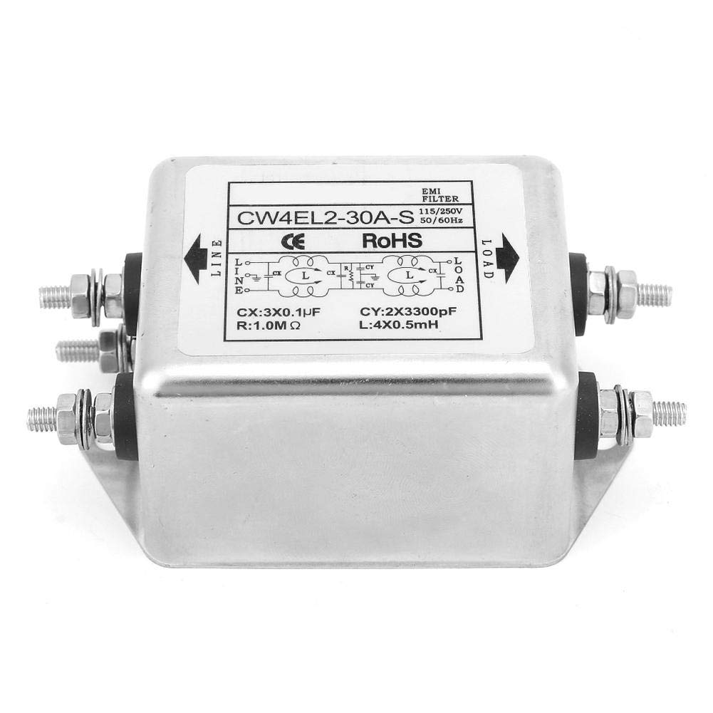 Filtre d'Alimentation EMI, Filtre EMI monophasé 115 V/250V 50/60Hz, EMI Filter Interférentiel Électromagnétique, pour Équipement Mécanique pour supprimer Interférences électromagnétiques