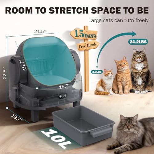 LUODIER Automatic Litter Box—Open-Top Rake Self-Cleaner with App Control — view 8