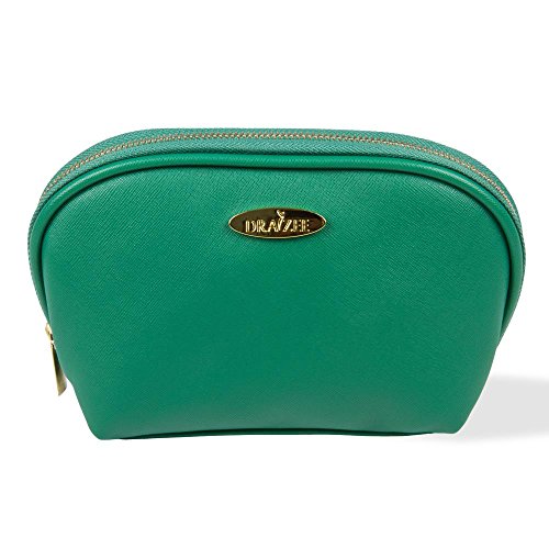 Draizee 8" Fashion PU Leather Cosmetic and Travel Accessory Bag (Sea Green)