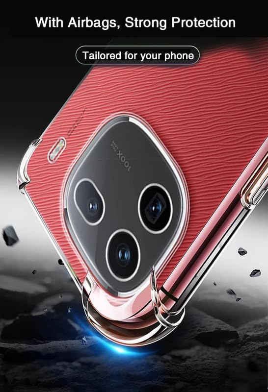 Image of Lustree Compatible with iQOO 12 5G Back Cover| Clear + TPU Case with 4 Corner Air Cushion Protection & Camera Protection | Slim& Stylus Cover for iQOO 12 5G