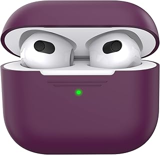 AhaStyle Airpods 3 Case Cover, Soft Silicone Protective Case Compatible with AirPods 3rd Full Body Shockproof Covers for Apple AirPods 3rd Generation 2021 (Burgundy)