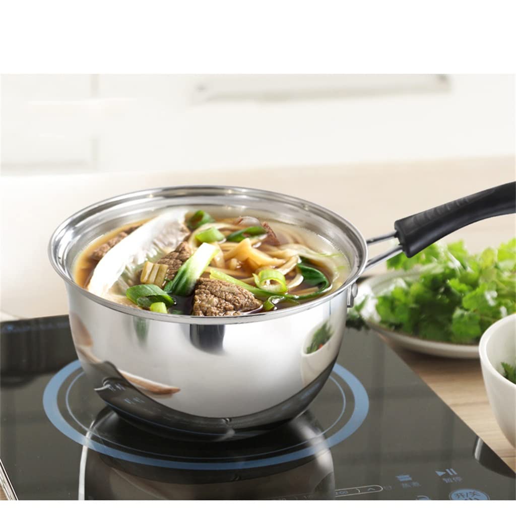 Set di pentole Combinazione Pentola per zuppa in acciaio inox Pentola per latte Pentola per cottura a vapore Pentola per friggere Fornello a gas Cucina a induzione domestica Universale (D Piccola)