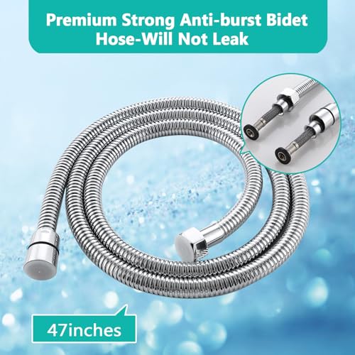 BARROCK Warm Water Bidet Sprayer Faucet for Toilet with Hot and Cold Brass Rough-in Valve, Stainless Steel Square Handheld Bidet Attachment Set for Feminine, Pets and Baby Diaper Washing, Chrome