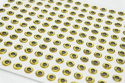 310pcs 6mm Gold 3D Holographic Fishing Lure Eyes 3D Lure Eye 3D Soft Eye 3D Holographic Lure Eye Fly Tying, Jigs, Crafts