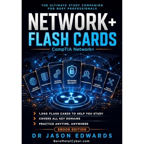 Network+ Flash Cards Audiolibro Por Jason Edwards arte de portada