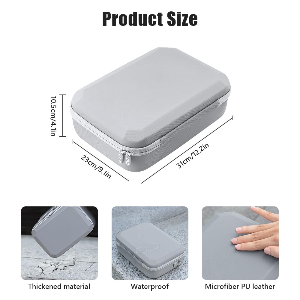 Custodia per DJI NEO, Borsa da Viaggio Portatile in PU, Custodia Rigida Portatile Antiurto, Custodia Compatta con Tracolla, per DJI NEO Drone Aceessories, RC-N3 Controllore, Batterie (Grigio)