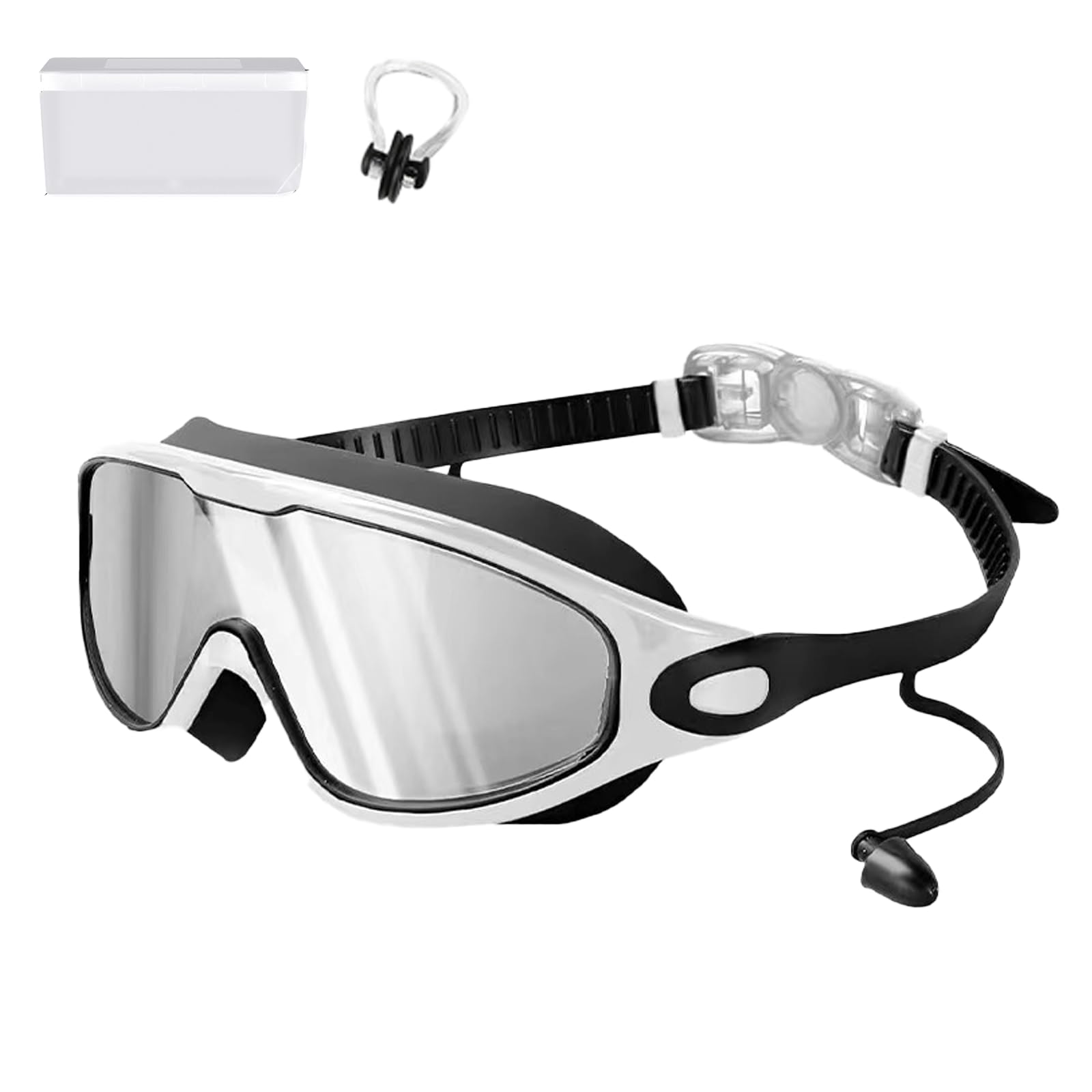 Knubbuf My Cool Summer Goggles, No Leaking Swim Glasses for Men Women Youth, Swimming Goggles with Ear Plugs, Anti Fog Swimming Goggle, Adjustable Elastic Band (Style E)