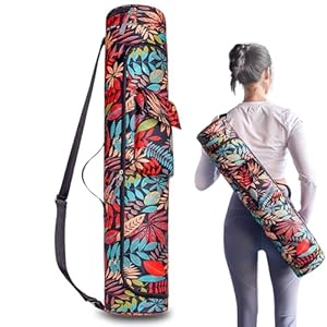 Sac de Tapis de Yoga et Pilates, Sac Yoga Tapis Rangement avec Sangle Réglable, Grand Sac de Yoga en Toile Extra épaisse pour Tapis de Sport Séparation Humide pour Fitness, Pilates