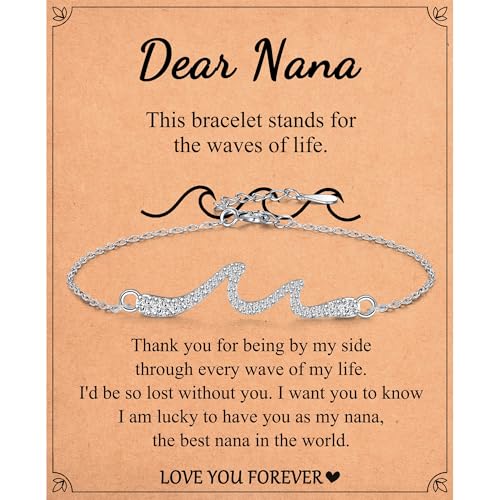 Image of Wave Bracelet Gifts for Mom Grammy Nana Boss Lady Best Friends Sister Daughter Granddauhgter Niece, Christmas Birthday Easter Valentines Day Graduation Gifts for Women Her Girls