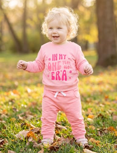Image of Gnainach Baby Girls Clothes 2 Piece Sweatshirt Toddler Fall Winter Outfit | Long sleeve sweatshirt,Soft,cozy fabric for everyday fall and winter outfits