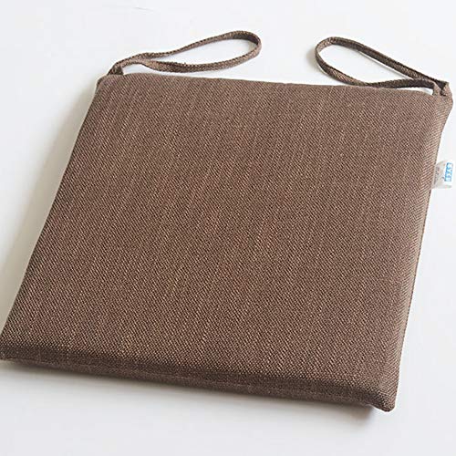 POTATO 座布団 椅子用 クッション 無地デザイン ひも付きカバー洗える 厚さ約4cm シートクッション 座り心地いい 四角 クッション 低反発 通気性 家用 オフィス 学校 40X40x4cm 贈り物(コーヒー)