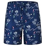 Material: Diese Badeshorts für Kinder bestehen aus hochwertiger Stoff und sind atmungsaktiv, verschleißfest. Umweltfreundliche Stoffdruck und Färbung, Sie werden nicht Farbe verlieren. Mit Netz innen kann die Hose schnell trocknen.